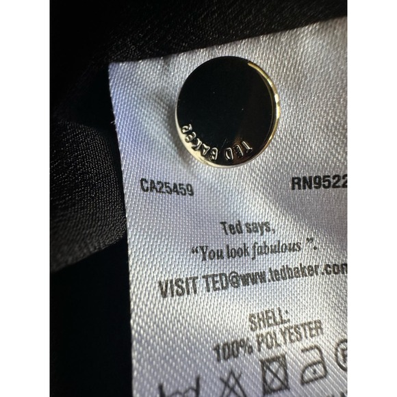 Ted Baker London Fonty Tan Black Orange Colorblock Shift Mini Dress sz 2=6 EUC - Picture 8 of 11